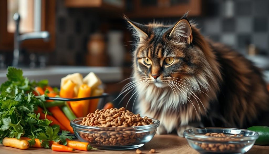 Maine Coon feeding