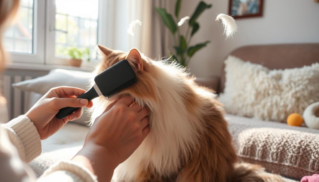 grooming long-haired cats