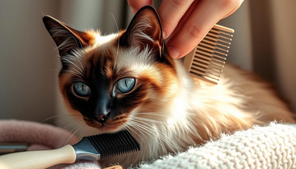 siamese cat grooming